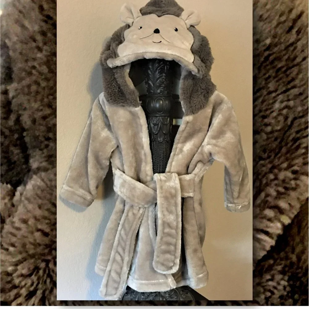 HUDSON BABY Soft Plush Baby Bathrobe | 0-9 Mnth - Picture 1 of 8